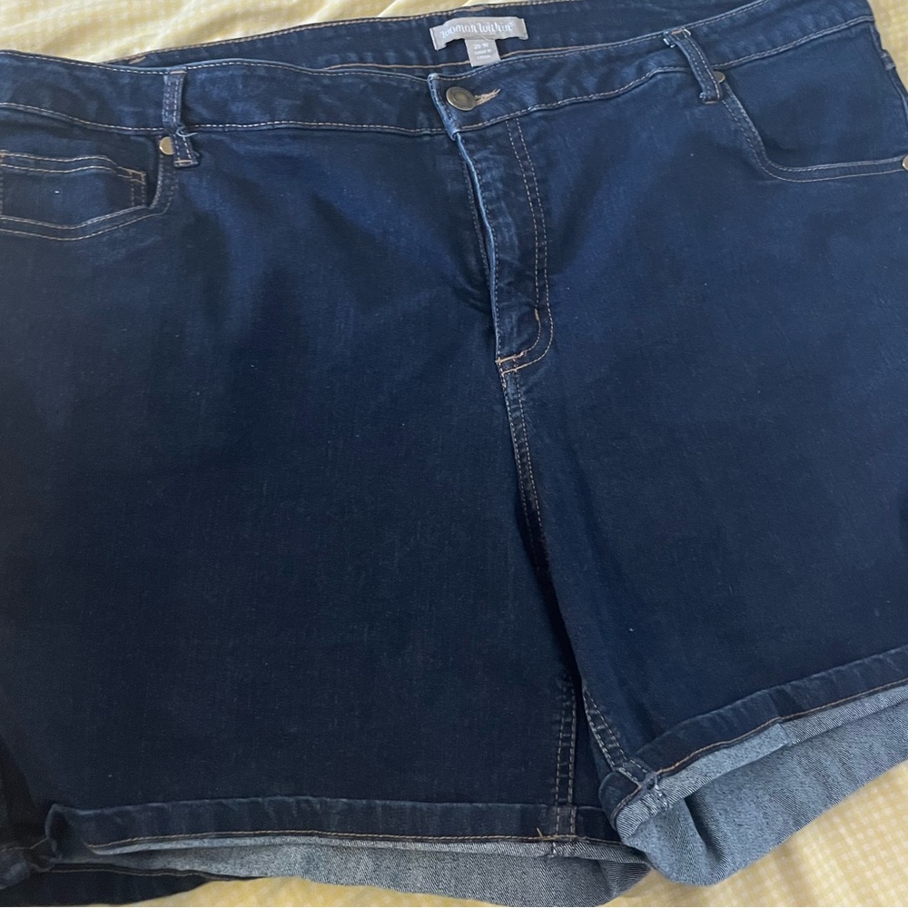 Dark wash jean shorts from Roman’s! Size 20